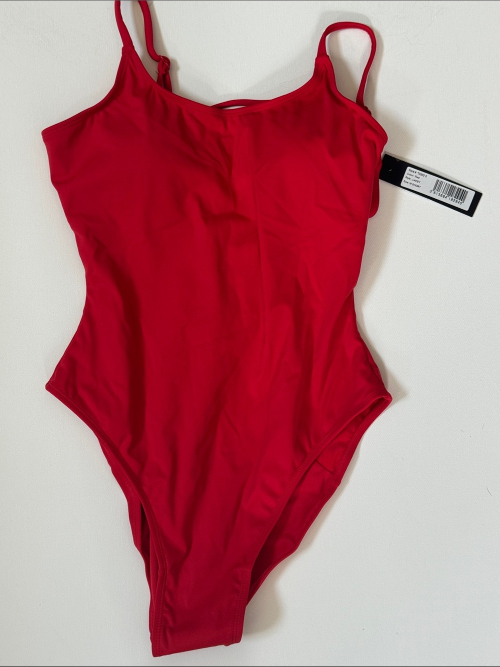 TA3 Women’s Red Lacey One-Piece Swimsuit - Classic Tank Style